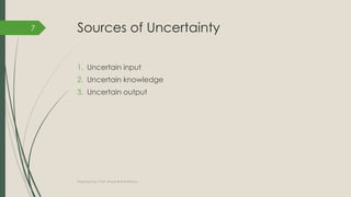 Sources of Uncertainty
1. Uncertain input
2. Uncertain knowledge
3. Uncertain output
Prepared by: Prof. Khushali B Kathiriya
7
 