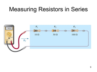 9
Measuring Resistors in Series
 