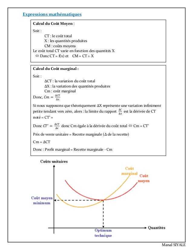 Coût analytique