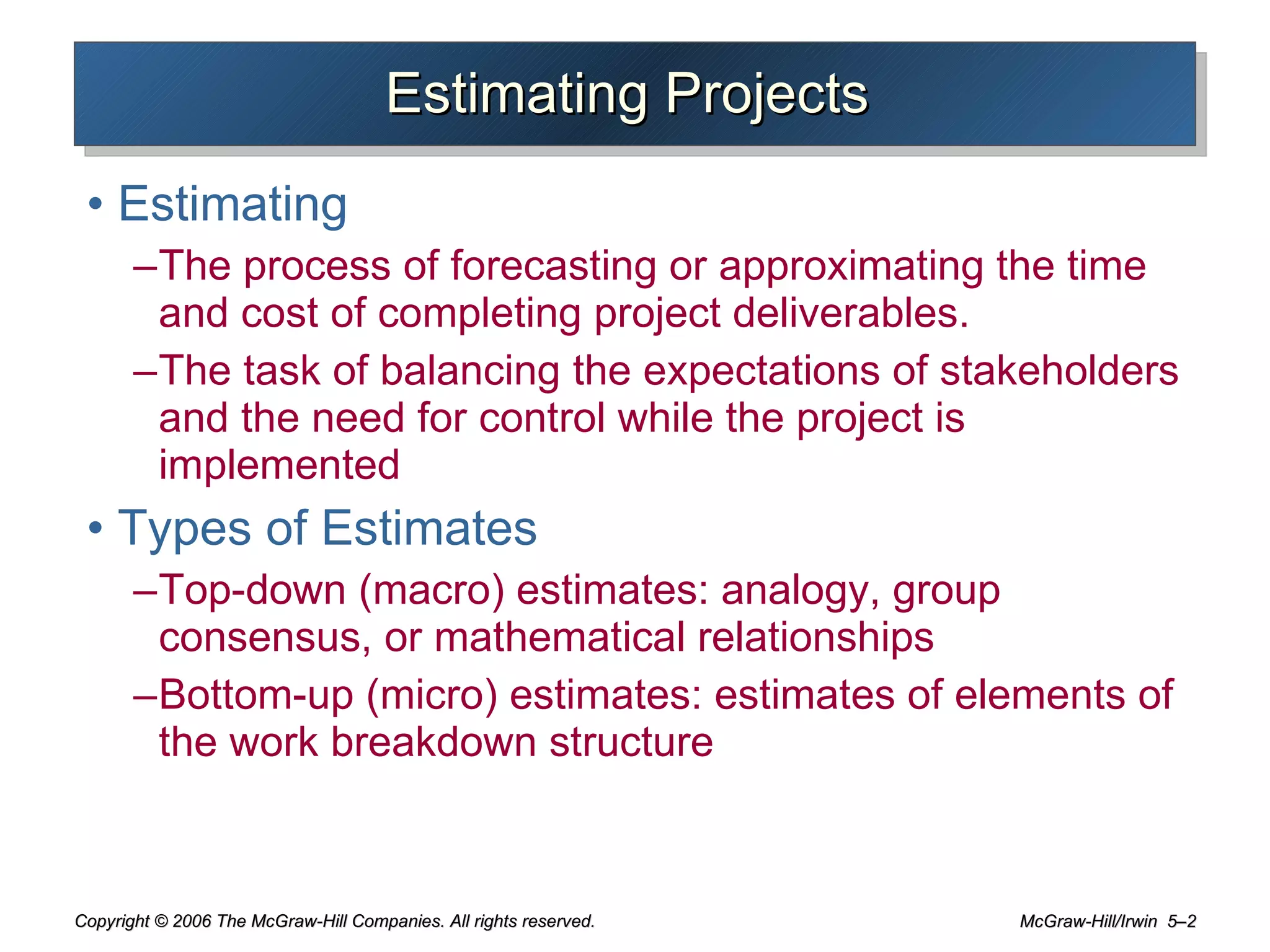 Chap 5 Estimating Project Times | PPT