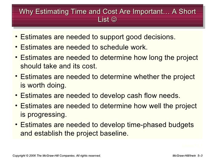 Chap 5 Estimating Project Times