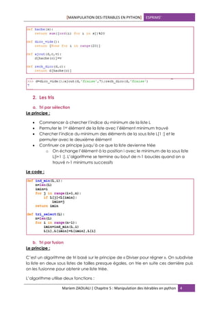 Chap5 La manipulation des iterables en python | PDF
