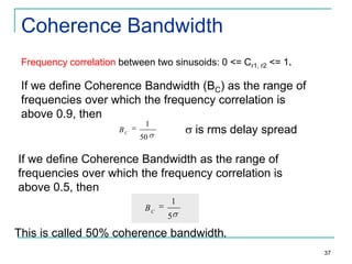 Correlation Bandwidth Chap 5 (small scale fading) | PPTX