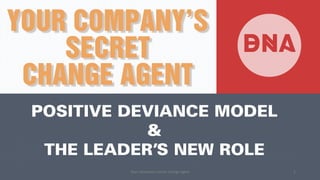 Positive deviance model
&
The leader’s new role
Your company's secret change agent 1
 
