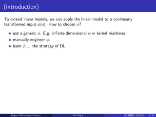(introduction)
To extend linear models, we can apply the linear model to a nonlinearly
transformed input ϕ(x). How to choo...