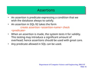 database management system presentation on integrity constraints | PPT