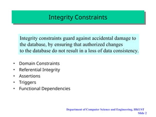 database management system presentation on integrity constraints | PPT