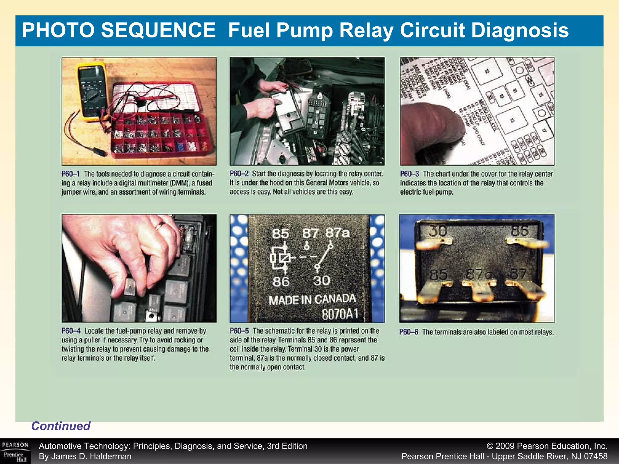 PHOTO SEQUENCE  Fuel Pump Relay Circuit Diagnosis Continued 