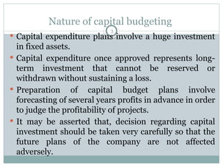 Capital budgeting and resource utilization | PPTX