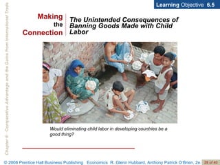 The Unintended Consequences of Banning Goods Made with Child Labor Learning  Objective  6.5 Would eliminating child labor in developing countries be a good thing? Making the Connection 