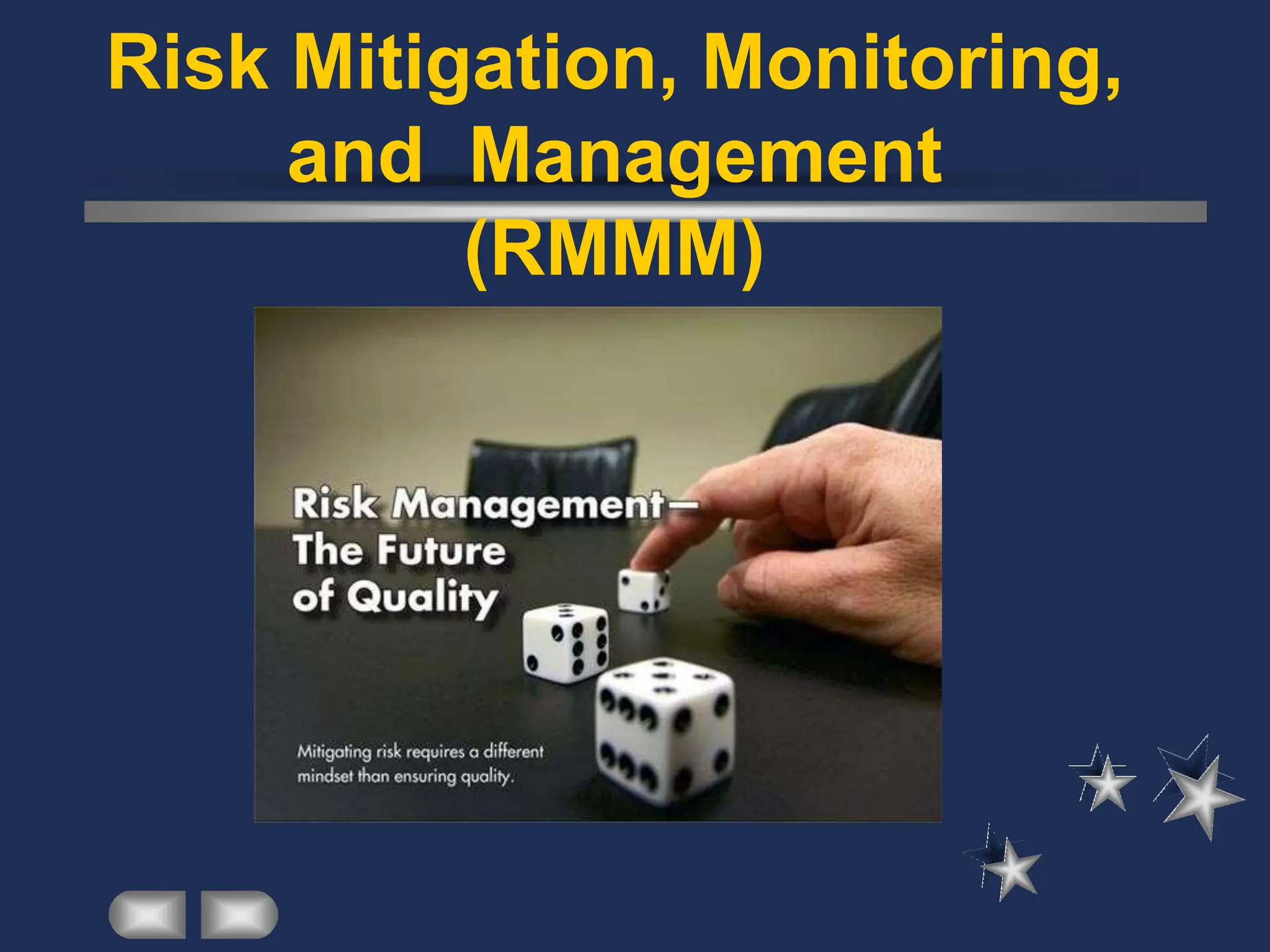 Risk Mitigation, Monitoring,
and Management
(RMMM)
 