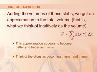 calculus applications integration volumes.ppt