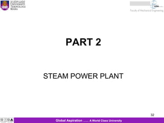 32
PART 2
32Global Aspiration …… A World Class University
STEAM POWER PLANT
 