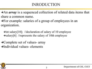 Arrays with the help of Computer Programming | PPTX