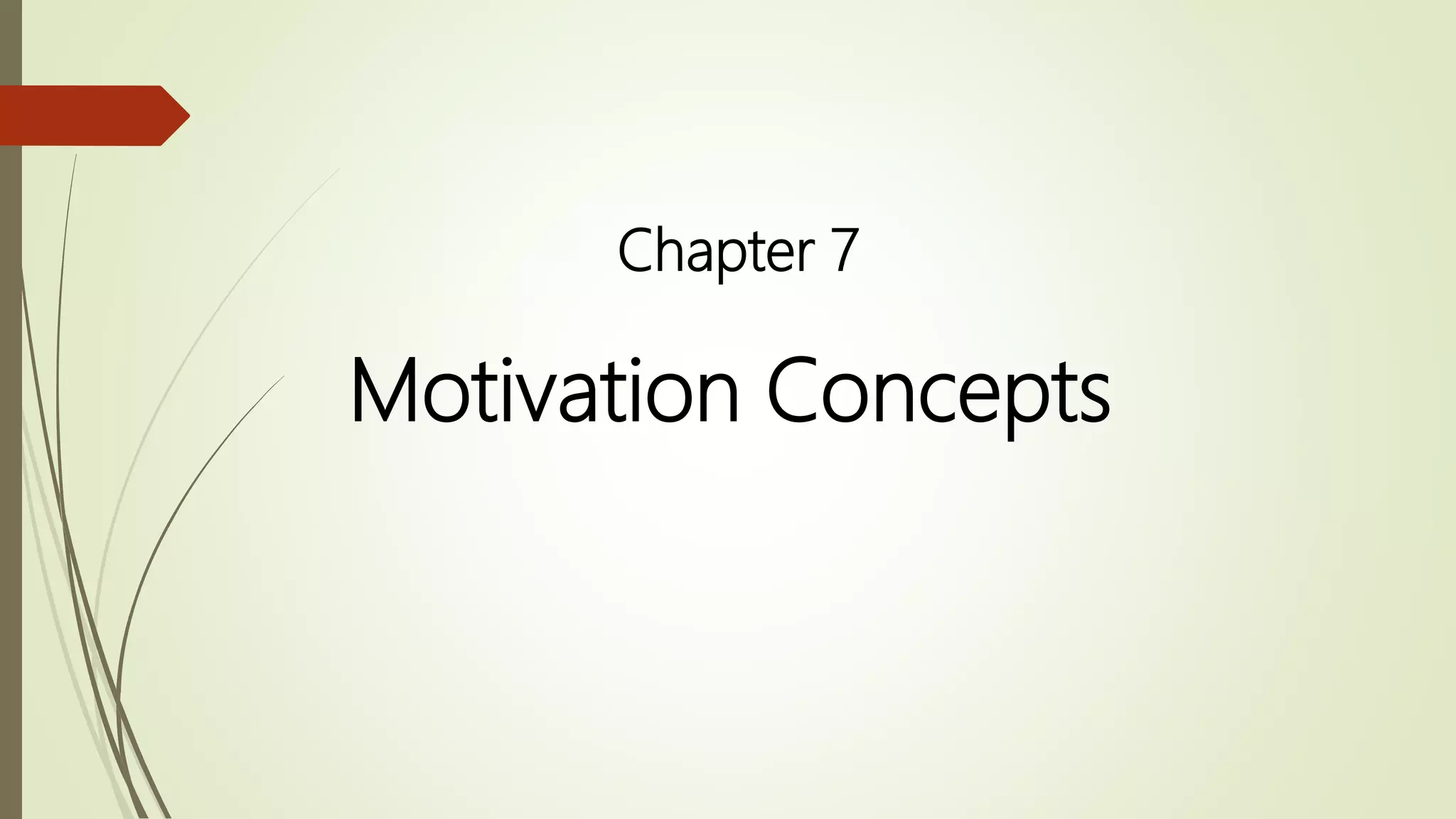 Motivation Concepts
Chapter 7
 