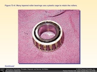 Figure 73–6  Many tapered roller bearings use a plastic cage to retain the rollers. Continued 