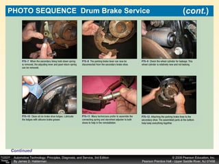PHOTO SEQUENCE  Drum Brake Service  ( cont. ) Continued 