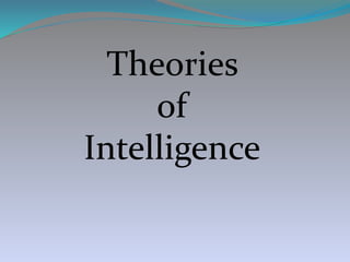 Theories
of
Intelligence
 