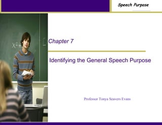 Identifying the General Speech Purpose Chapter 7 Professor Tonya Seavers Evans 