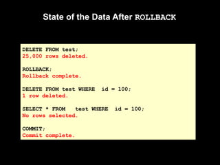Oracle SQL insert update delete Data Manipulation Essentials | PPT
