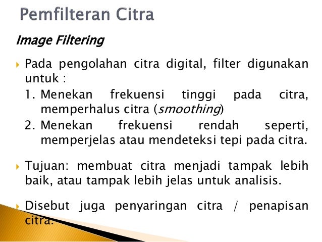 Chap 8 pemfilteran citra