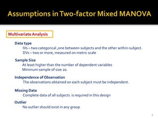 Two-factor Mixed MANOVA with SPSS | PPTX