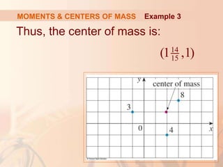 Thus, the center of mass is:
MOMENTS & CENTERS OF MASS
14
15
(1 ,1)
Example 3
 