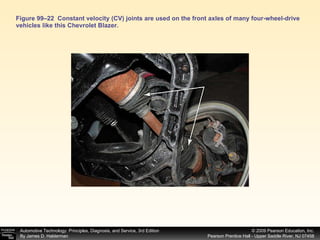 Figure 99–22  Constant velocity (CV) joints are used on the front axles of many four-wheel-drive vehicles like this Chevrolet Blazer. 