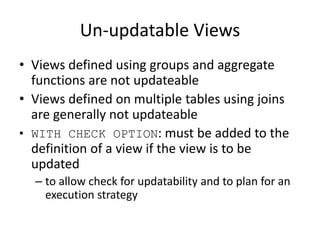 Updatability chap 9 dbms.ppt