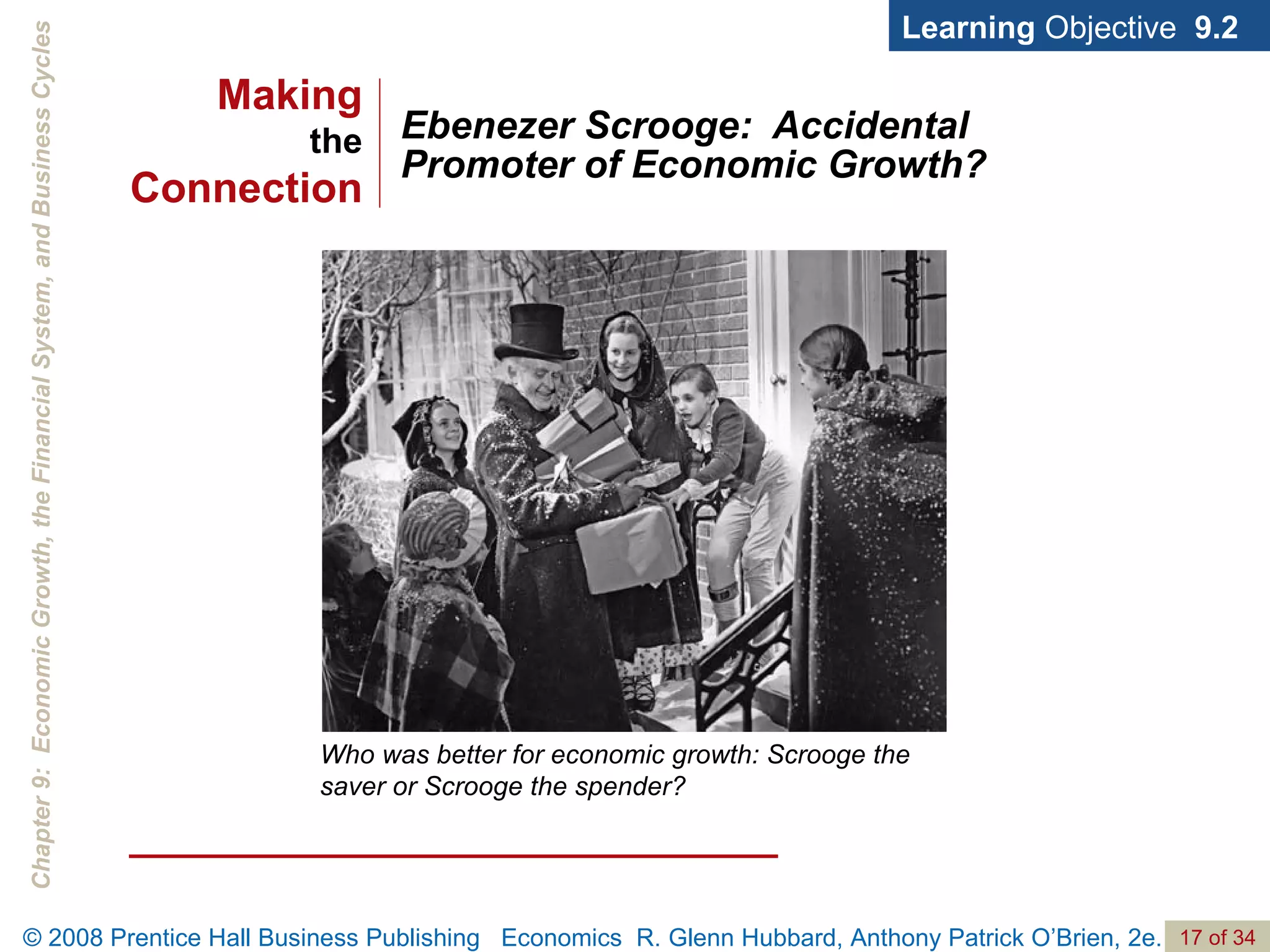 Ebenezer Scrooge:  Accidental Promoter of Economic Growth? Learning  Objective  9.2 Who was better for economic growth: Scrooge the  saver or Scrooge the spender? Making the Connection 