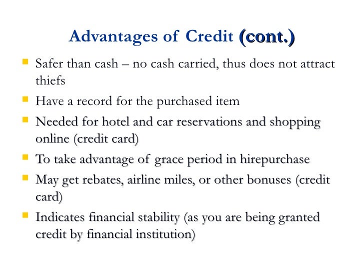 Credit Principles and Sources