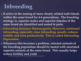 Fixation Inbreeding strategies for enhancement in food production | PPTX