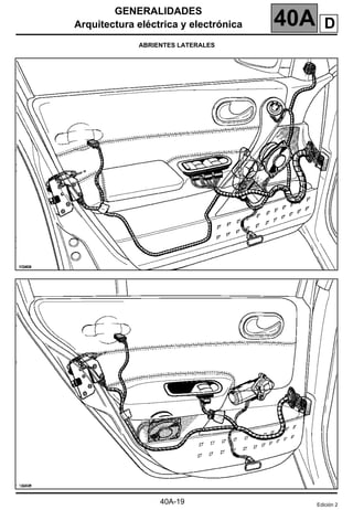 GENERALIDADES
Arquitectura eléctrica y electrónica 40A
40A-19
ABRIENTES LATERALES
Edición 2
D
 