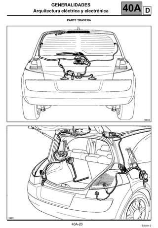 GENERALIDADES
Arquitectura eléctrica y electrónica 40A
40A-20
PARTE TRASERA
Edición 2
D
 