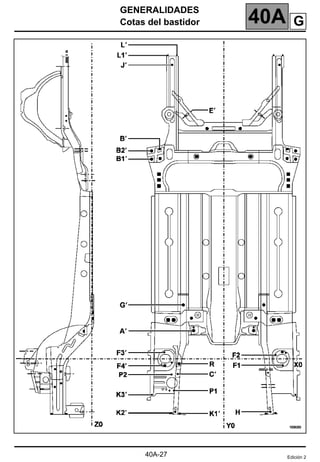 GENERALIDADES
Cotas del bastidor 40A
40A-27 Edición 2
G
 