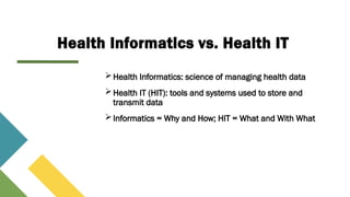 Chapter 1 - Introduction to Health Informatics | PPTX