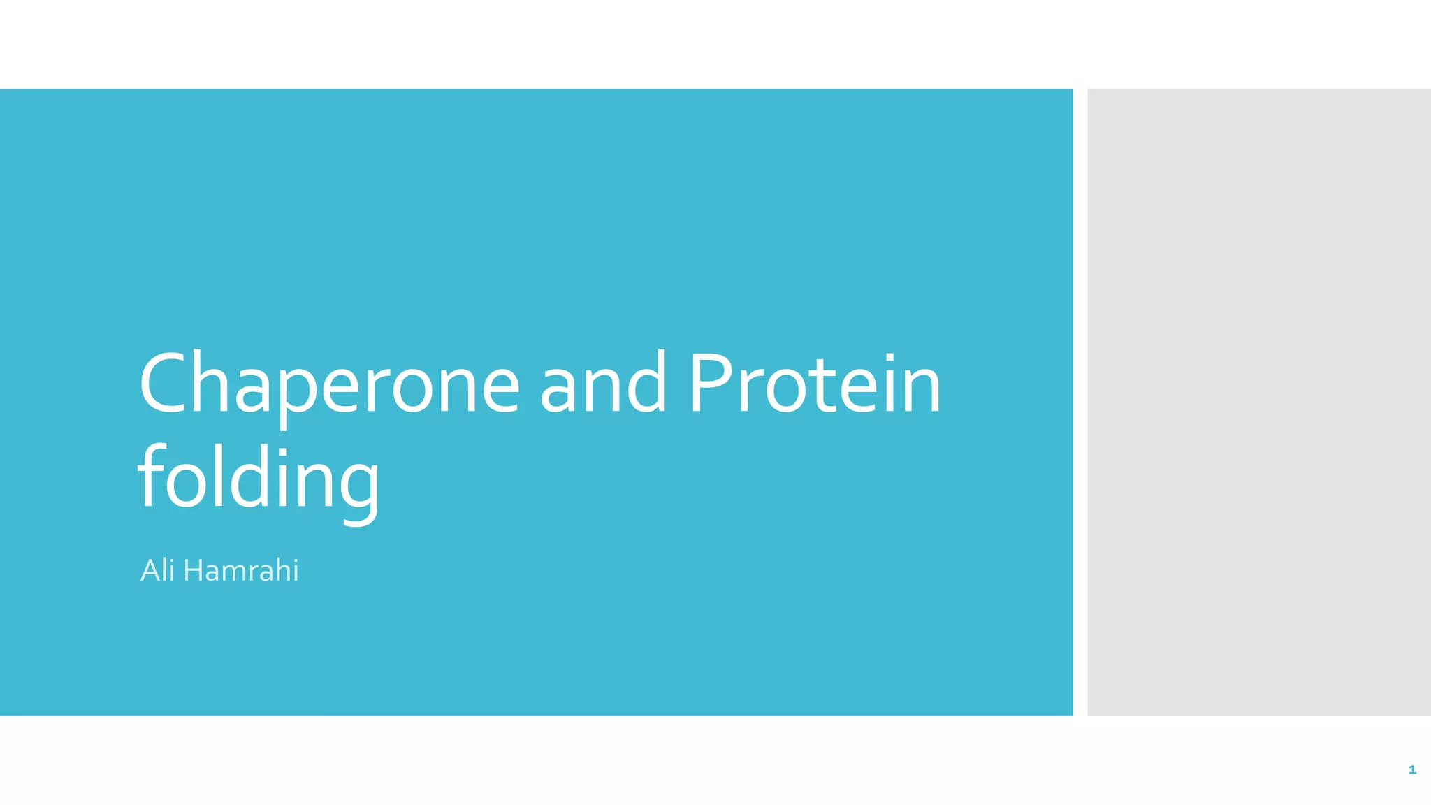 Chaperone and protein folding PPT
