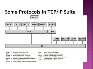 Some Protocols in TCP/IP Suite
 