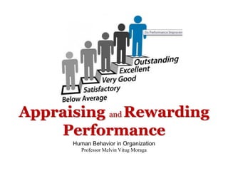 Appraising and Rewarding
Performance
Human Behavior in Organization
Professor Melvin Vitug Moraga
 
