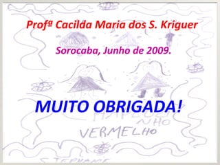 Profª Cacilda Maria dos S. Kriguer
Sorocaba, Junho de 2009.
MUITO OBRIGADA!
 