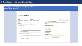 2. Création des Microservices de Base
Getting Started with Spring Boot: Spring Initializr
https://start.spring.io
9
 