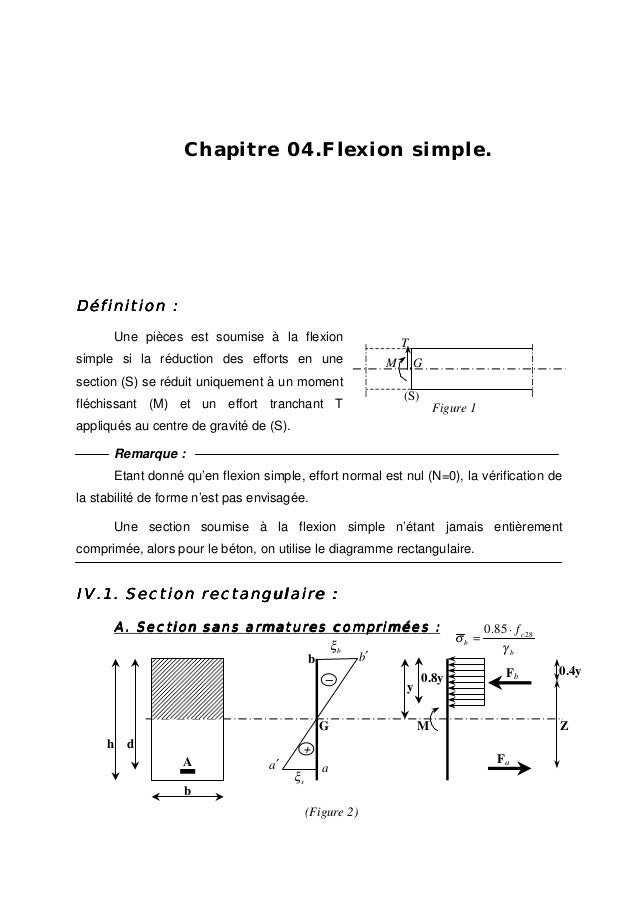 chapitre 04 flexion simple profile section of a resumes