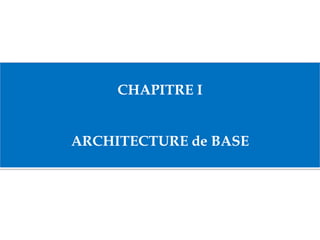 CHAPITRE I
ARCHITECTURE de BASE
 