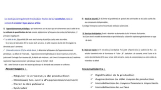 Les différents types de stocks
 