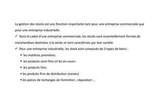 Introduction à la gestion des stocks
 