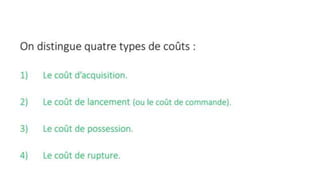 4- Coûts des stocks
 