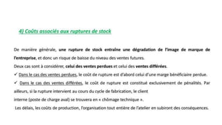 4- Coûts des stocks
 