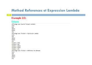 28
Exemple 2/2:
Output:
Method References et Expression Lambda
 