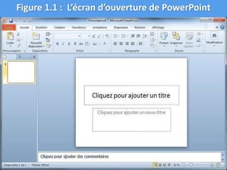 Figure 1.1 : L’écran d’ouverture de PowerPoint
 