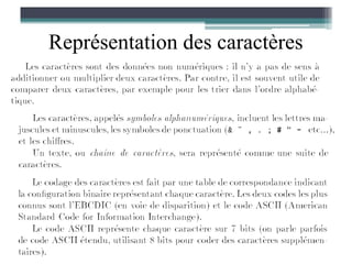 Représentation des caractères




                                13
 